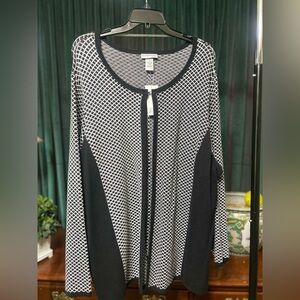 Catherines Black and White Knit Cardigan